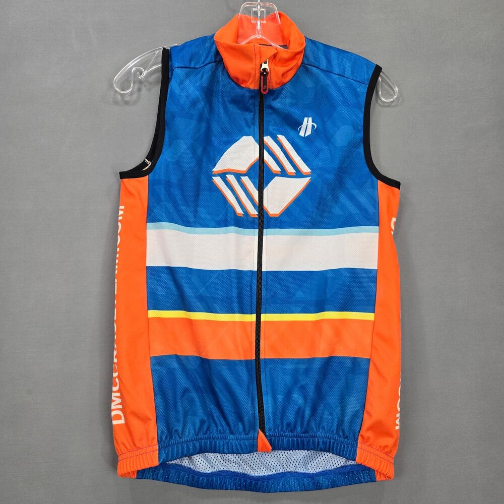 Hincapie Blue Orange Cycling Racing Jacket Sleeveless Bicycle Shirt Women Size M